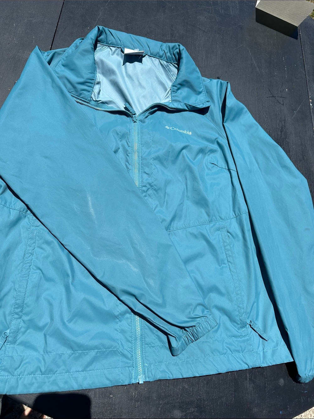 NWOT Columbia Light Blue Full-Zip Lightweight Windbreaker Jacket
